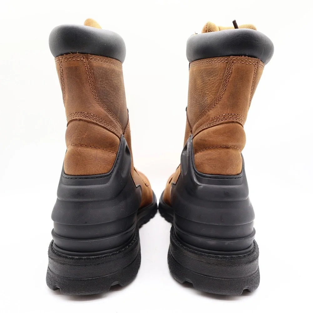Carhartt Work Boots Mens 12 W Brown Leather Waterproof 8